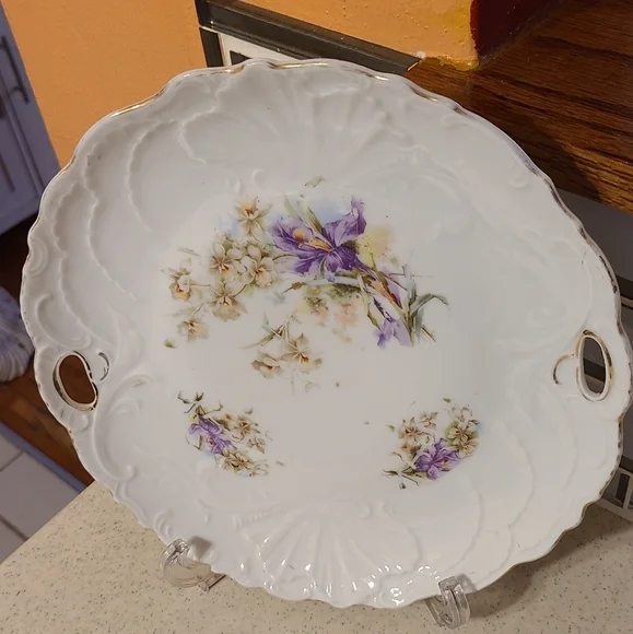 DECORATIVE PLATE FLORAL DESIGN please note plate stand not included - Picture 3 of 10